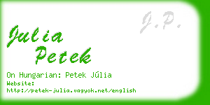 julia petek business card